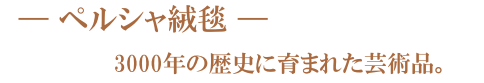 ―ペルシャ絨毯― 3000年の歴史に育まれた芸術品